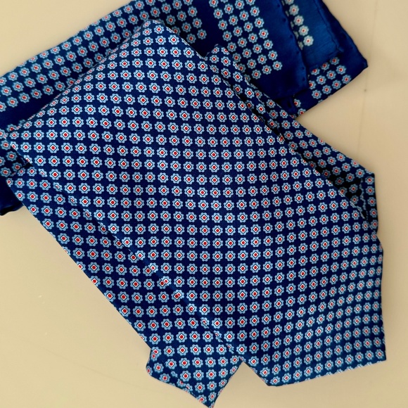 STEFANO RICCI TIE & MATCHING POCKET SQUARE SET ROYAL BLUE - Picture 3 of 5